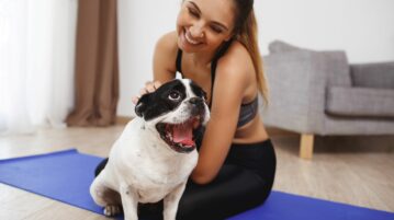 Yoga with puppies
